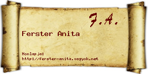 Ferster Anita névjegykártya